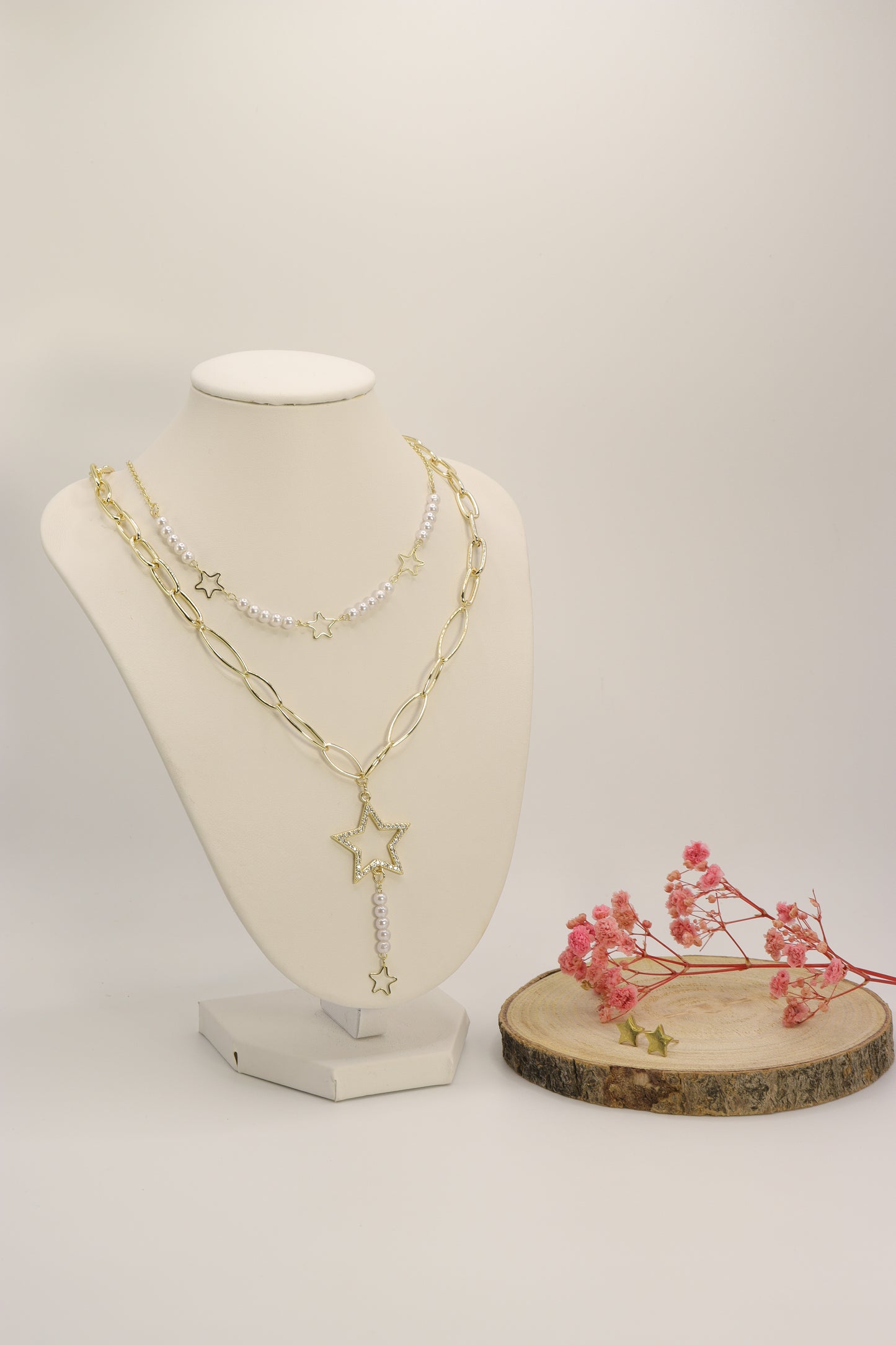 Collar Doble Estrella Perlas