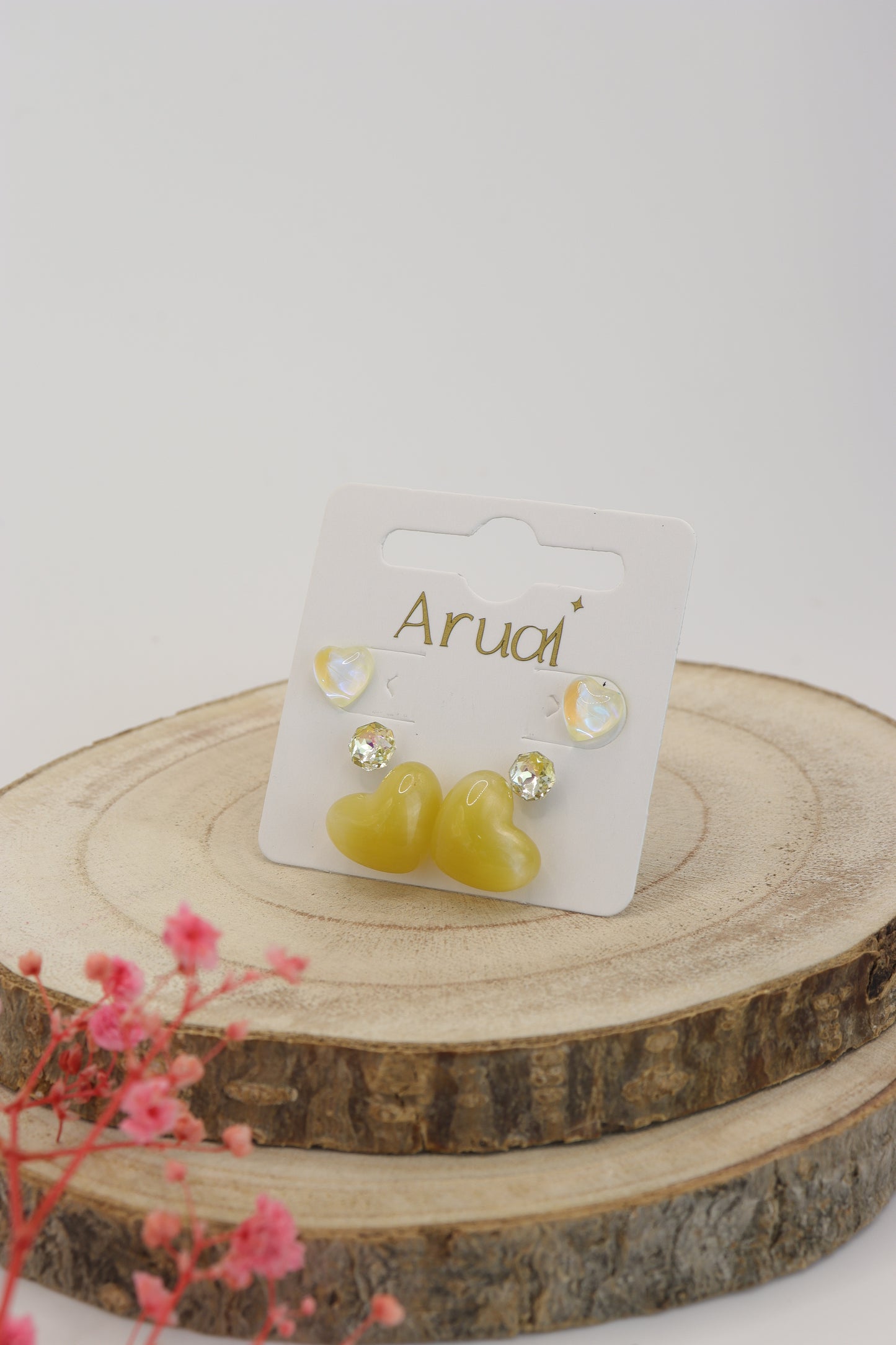 Set Aretes Yellow, Green and Pink