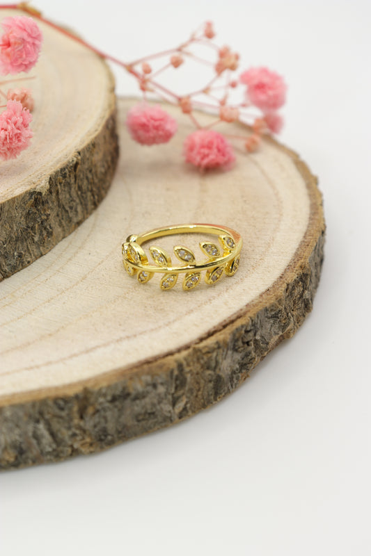 Anillo Hojas de cristal