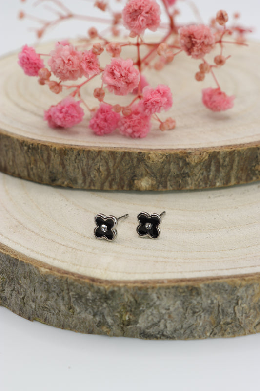 Aretes Trébol Negros