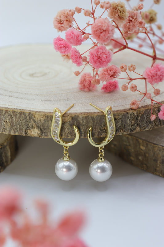 Aretes gota perla