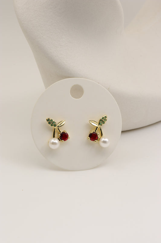 Aretes perla cereza