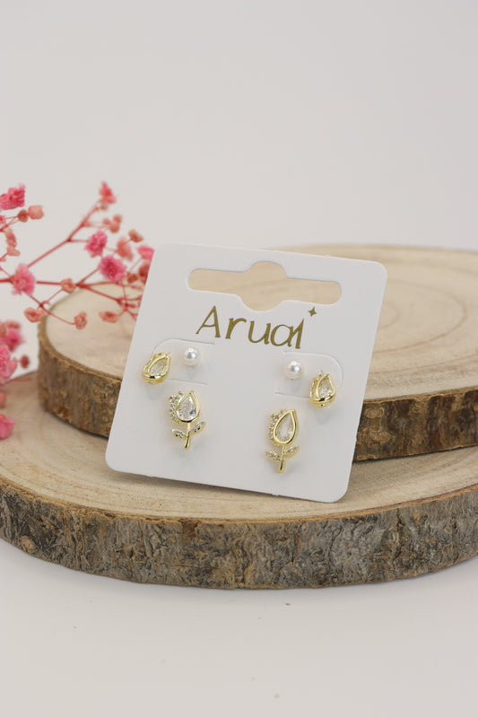 Set Aretes Tulipan