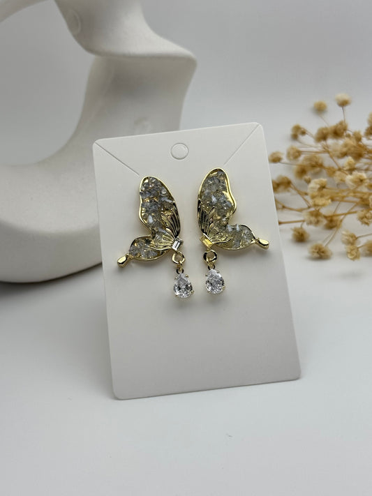 Aretes mariposa cristal